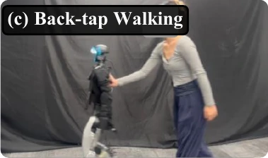 Back-Tap Walking: a person interacting with the humanoid